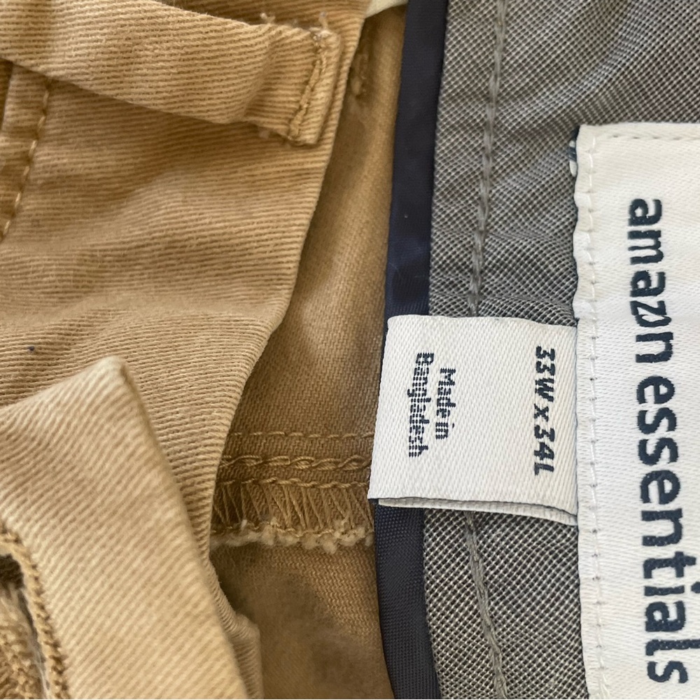 Amazon Essentials Tan and Gray Pants